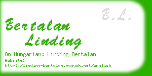 bertalan linding business card